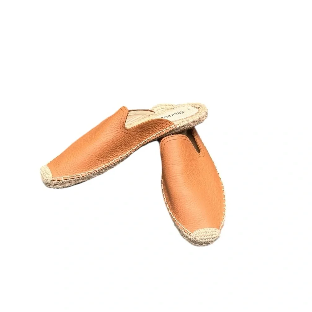 Soludos Brown Slip-Ons Leather Shoes Mules Size 9